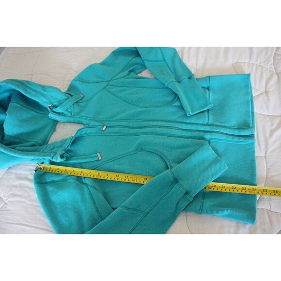 Zella - sz L - Women's Essential Full Zip Hoodie in Sea Green - Cotton Fleece - Picture 2 of 10